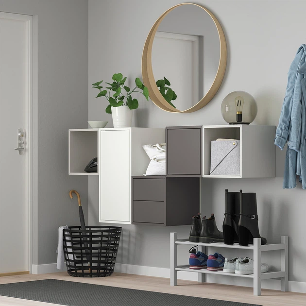 Шкаф с дверцей и 1 полкой IKEA ЭКЕТ, белый, 35x35x70 см, 903.339.38 - изображение 2