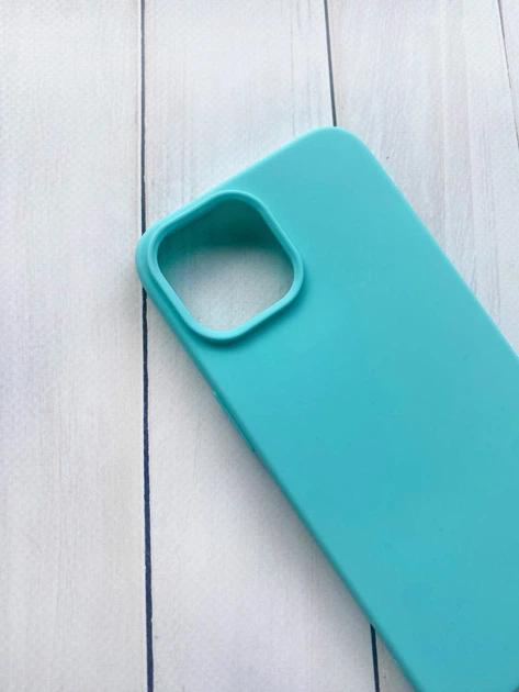 Матовий силіконовий чохол на iPhone 15 Бірюзовий - Фото 2 Матовий силіконовий чохол на iPhone 15 Бірюзовий - зображення 2