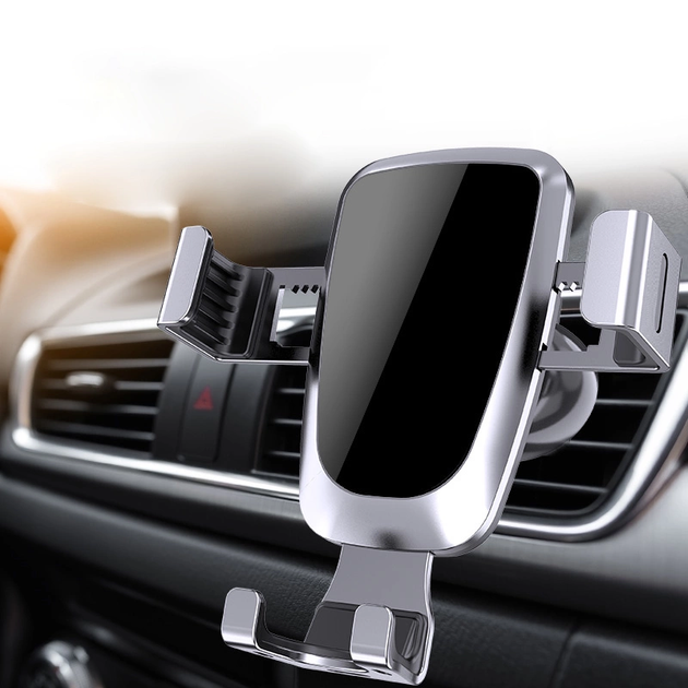 Автомобильный держатель для мобильного телефона Hurtel Gravity Smartphone Car Holder (Air Vent Version) Silver (YC08) - изображение 3