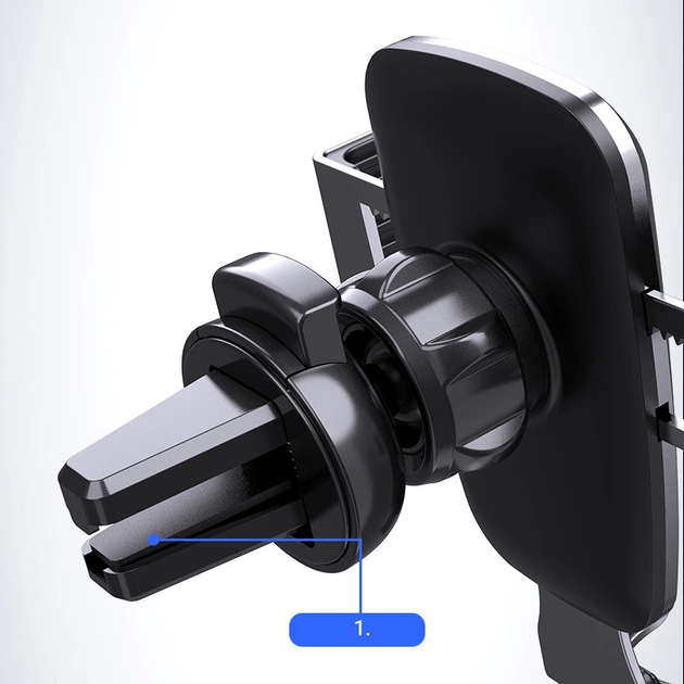 Автомобильный держатель для мобильного телефона Hurtel Gravity Smartphone Car Holder (Air Vent Version) Silver (YC08) - изображение 10