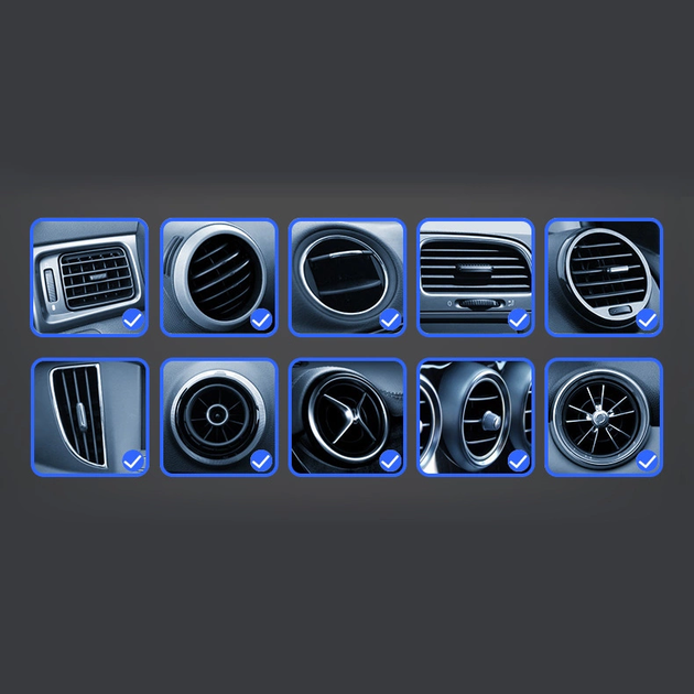 Автомобильный держатель для мобильного телефона Hurtel Gravity Smartphone Car Holder (Air Vent Version) Silver (YC08) - изображение 11