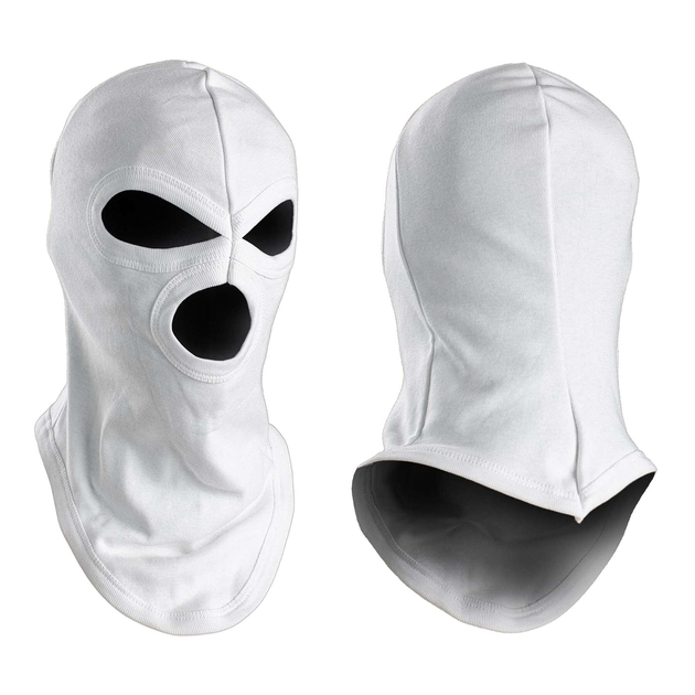 Балаклава з трьома отворами Mil-Tec 3-hole Cotton Balaclava White Біла - зображення 1