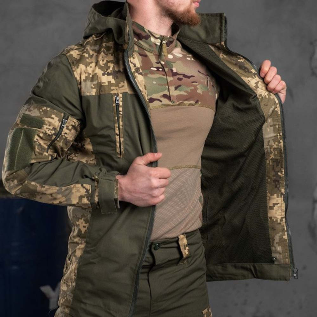 Легкий чоловічий Костюм Горка Куртка з капюшоном + Штани / Польова Форма саржа піксель розмір S - зображення 2