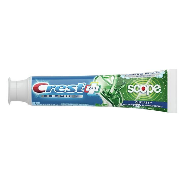 Зубна паста відбілююча Crest Premium Plus Scope Outlast Toothpaste, Long Lasting Mint 147 г| Крест США Active Foam + Whitening - зображення 4