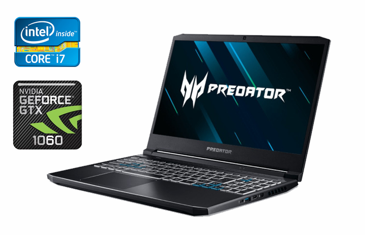 Игровой ноутбук Acer Predator Helios 300 / 15.6" (1920x1080) IPS / Intel Core i7-7700HQ (4 (8) ядра по 2.8 - 3.8 GHz) / 16 GB DDR4 / 256 GB SSD + 1000 GB HDD / nVidia GeForce GTX 1060, 6 GB GDDR5, 192-bit / WebCam / Windows 10 б/у - Фото 1 Игровой ноутбук Acer Predator Helios 300 / 15.6" (1920x1080) IPS / Intel Core i7-7700HQ (4 (8) ядра по 2.8 - 3.8 GHz) / 16 GB DDR4 / 256 GB SSD + 1000 GB HDD / nVidia GeForce GTX 1060, 6 GB GDDR5, 192-bit / WebCam / Windows 10 б/у - изображение 1