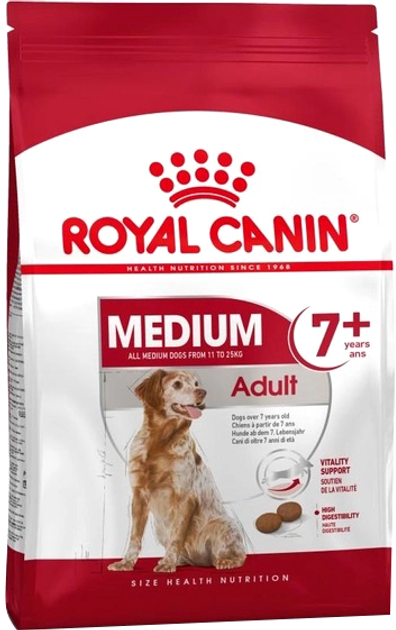 Сухий корм для собак Royal Canin Medium Adult 7+ середніх порід старше 7 років 15 кг (3182550402286) (98110) (3005150) - зображення 1