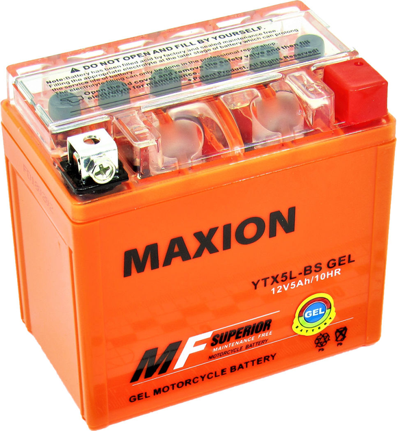 АКБ мото гелевый 12V 5-А/Ч R+ (Maxion) (113х70х108) YTX5L-BS GEL – фото ...