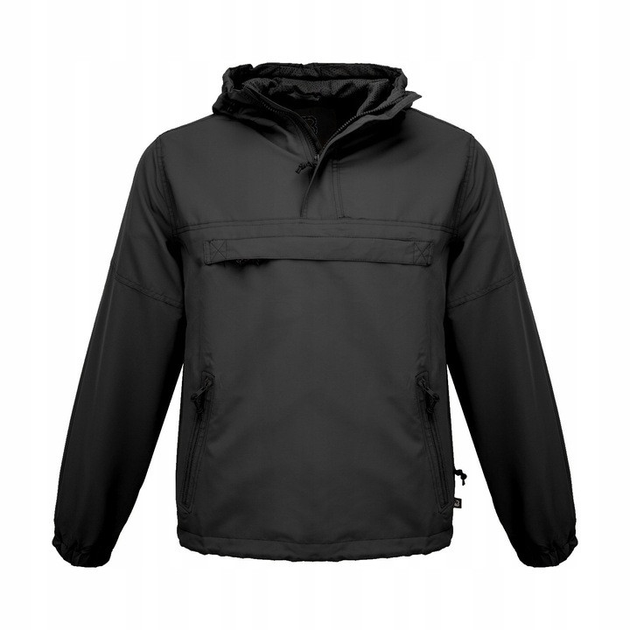 Тактична куртка анорак Brandit Summer Windbreaker, водонепроникна літня вітровка, чорний L - зображення 2