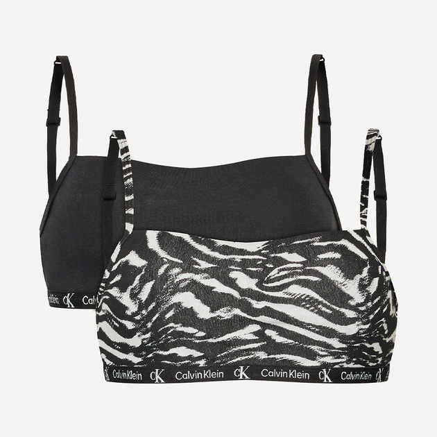 Набір бюстгальтерів-топів без кісточок Calvin Klein Underwear 000QF7215E-BIK S 2 шт Чорний/Тигровий (8720107315761) - зображення 1