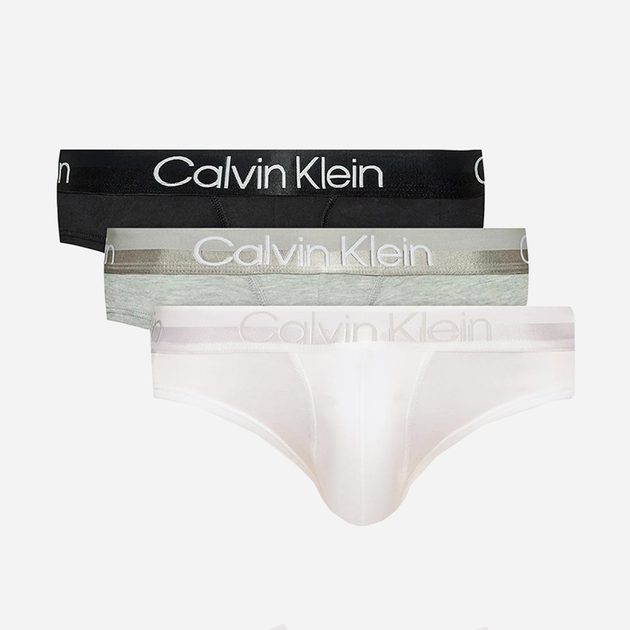Набір трусів бріфи Calvin Klein Underwear 000NB2969A-UW5 S 3 шт Сірий/Чорний/Білий (8719854639077) - зображення 1
