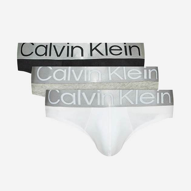 Набір трусів бріфи Calvin Klein Underwear 000NB3129A-MPI L 3 шт Сірий/Чорний/Білий (8719855393961) - зображення 1