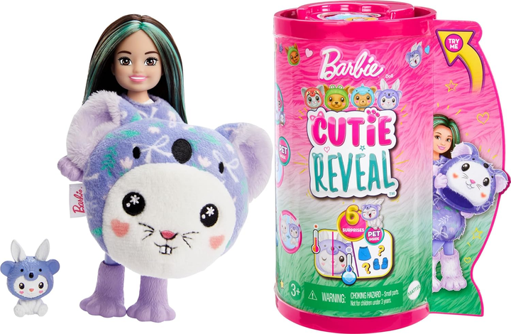 Кукла Барби Челси Сюрприз в костюме кроликом и коалы Barbie Cutie Reveal Chelsea Mattel HRK31 - Фото 1 Кукла Барби Челси Сюрприз в костюме кроликом и коалы Barbie Cutie Reveal Chelsea Mattel HRK31 - изображение 1