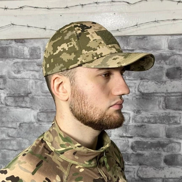Тактична військова кепка ЗСУ піксель армійська літня камуфляжна, кепка бейсболка піксельна ріп стоп ЗСУ - зображення 1