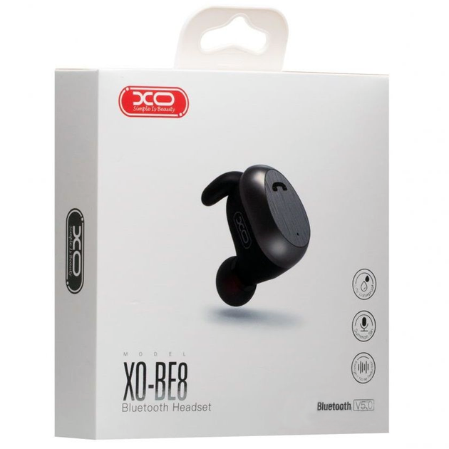 Гарнитура Bluetooth XO BE8 mono черная - Фото 2 Гарнитура Bluetooth XO BE8 mono черная - изображение 2