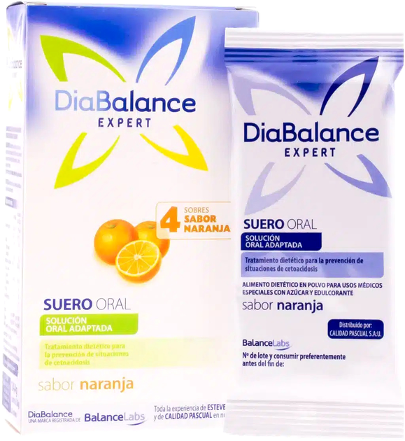 Дієтична добавка Diabalance Suero Oral Naranja 4 шт (8470001679901) - зображення 1
