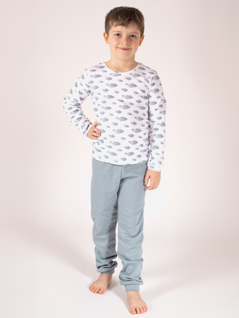 Piżama dziecięca dla chłopca Nicol 205036 128 cm Biały/Szary (5905601015307) - obraz 1