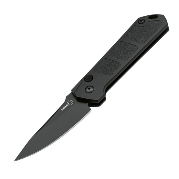 Нож автоматический Boker Plus Kihon Auto Black Blade (длина 195 мм, лезвие 80 мм, черное), черный - изображение 1