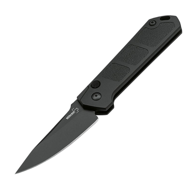 Ніж автоматичний Boker Plus Kihon Auto Black Blade (довжина 195 мм, лезо 80 мм, чорне), чорний - зображення 1