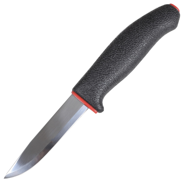 Нож фиксированный Mora 711 (длина: 230мм, лезвие: 102мм), черный/красный(ржавчина на лезвии) - изображение 1