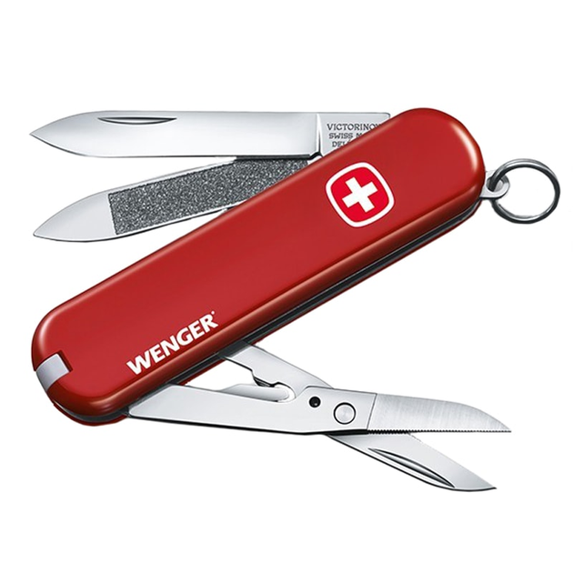 Ніж складаний, мультитул Victorinox Wenger (65мм, 7 функцій), червоний 0.6423.91 - зображення 1