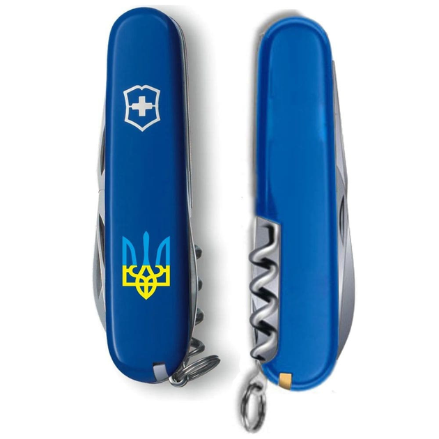Нож складной, мультитул Victorinox Spartan Ukraine Трезубец (91мм, 12 функций), синий 13603.2_T0016u - изображение 2