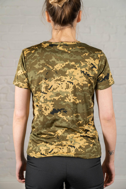 Жіноча армійска футболка CoolMax камуфльована Піксель (664) , XL - зображення 2