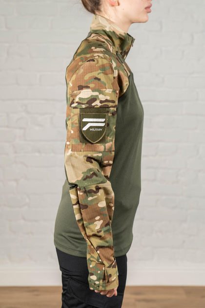 Военный женский убакс с длинным рукавом CoolMax рип-стоп tactical Мультикам Олива (644) , 2XL - изображение 2