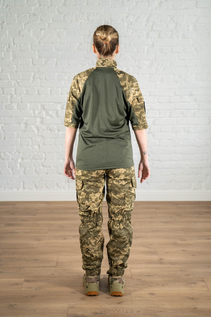 Жіноча військова форма убакс короткий рукав та штани з кишенями ріп-стоп CoolMax standart Піксель Олива (631) , XL - зображення 2