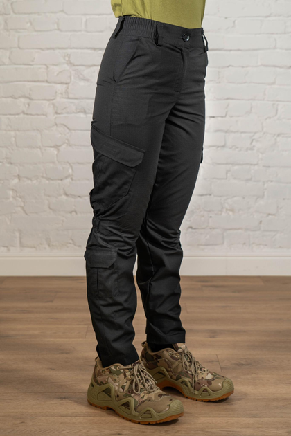 Жіночі військові штани ріп-стоп з кишенями літні tactical Чорні (669) , 2XL - зображення 2