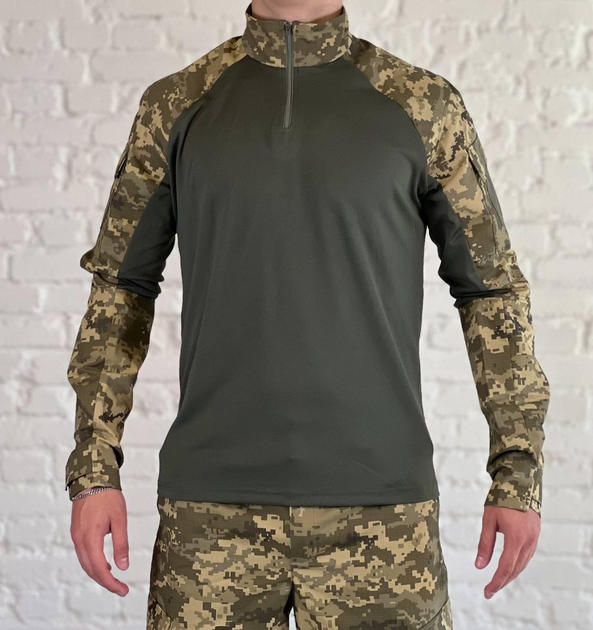 Військовий убакс з довгим рукавом ріп-стоп CoolMax tactical Піксель Олива (507) , XL - зображення 1