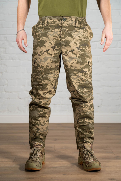 Військові штани саржа дихаючі з 4 кишенями standart Піксель (549) , M - зображення 1