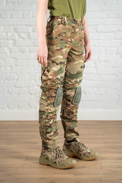 Военные женские брюки со вставными наколенниками рип-стоп Мультикам Олива (672) , S - изображение 2