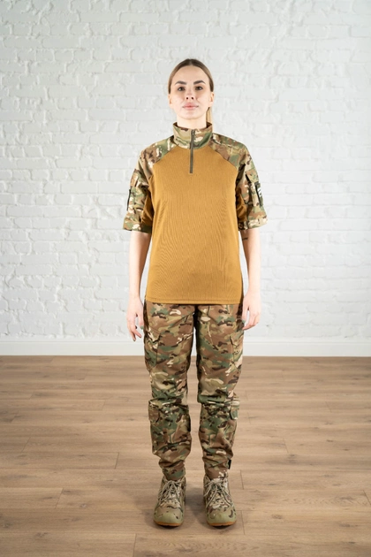 Армейская женская форма убакс короткий рукав и штаны с карманами CoolMax рип-стоп standart Мультикам Койот (627) , M - изображение 1