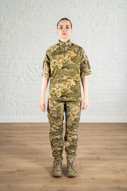 Женская тактическая форма убакс короткий рукав и штаны с карманами рип-стоп CoolMax standart Пиксель (629) , M - изображение 1