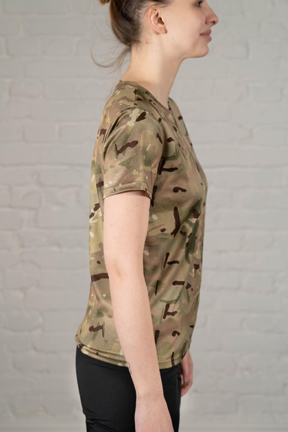 Женская тактическая футболка CoolMax камуфлированная tactical Мультикам (663) , XL - изображение 2