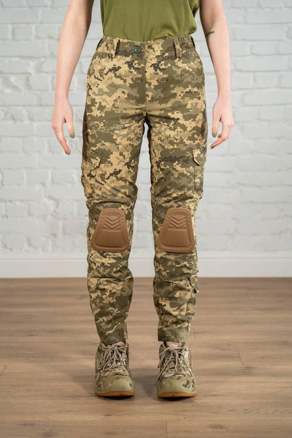 Женские тактические брюки со вставными наколенниками рип-стоп Пиксель Койот (673) , S - изображение 1