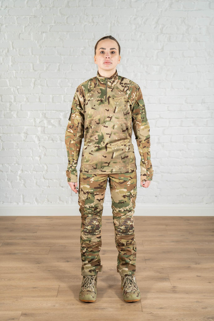 Тактична жіноча форма убакс та штани з наколінниками ріп-стоп CoolMax standart Мультикам (632) , M - зображення 1