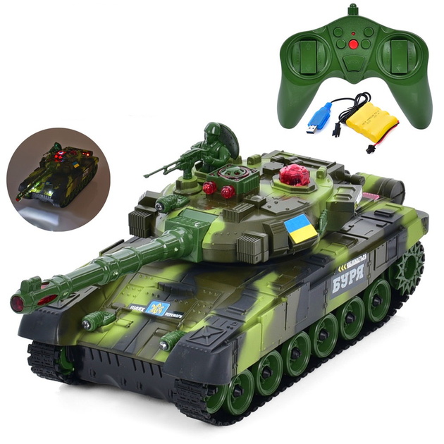 Игрушка танк на радиоуправлении Limo toy M 5523 Зеленый 32 см – фото ...