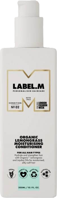 Odżywka do włosów Label.m Organic Lemongrass Moisturising nawilżająca z trawą cytrynową 300 ml (5056043216941) - obraz 1