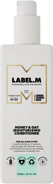 Кондиціонер для волосся Label.m Honey & Oat Moisturising зволожуючий з медом та вівсом 300 мл (5056043216934) - зображення 1