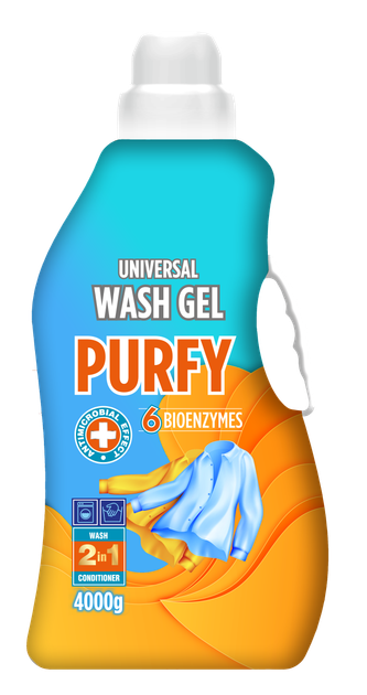 Упаковка рідкий засіб для прання 2 в 1 Purfy Universal 4 л х 4 шт. - Фото 2 Упаковка рідкий засіб для прання 2 в 1 Purfy Universal 4 л х 4 шт. - зображення 2