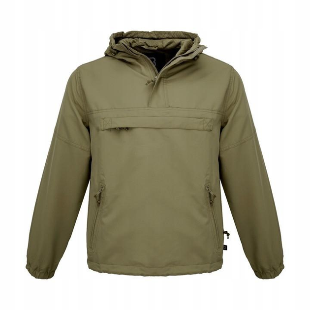 Тактическая куртка анорак Brandit Summer Windbreaker, водонепроницаемая летняя ветровка, олива M - изображение 2