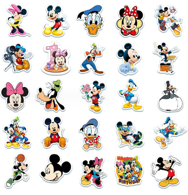 Набор наклеек многоразовых водоотталкивающих виниловых Mickey Mouse Микки Маус самоклеящиеся50 шт стикербомбинг на авто телефон ноутбук стену Водостойкие стикеры для оклеивания (AN)26326 - Фото 3 Набор наклеек многоразовых водоотталкивающих виниловых Mickey Mouse Микки Маус самоклеящиеся50 шт стикербомбинг на авто телефон ноутбук стену Водостойкие стикеры для оклеивания (AN)26326 - изображение 3