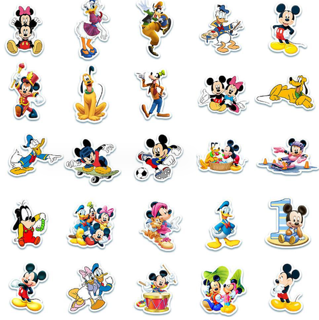 Набор наклеек многоразовых водоотталкивающих виниловых Mickey Mouse Микки Маус самоклеящиеся50 шт стикербомбинг на авто телефон ноутбук стену Водостойкие стикеры для оклеивания (AN)26326 - Фото 4 Набор наклеек многоразовых водоотталкивающих виниловых Mickey Mouse Микки Маус самоклеящиеся50 шт стикербомбинг на авто телефон ноутбук стену Водостойкие стикеры для оклеивания (AN)26326 - изображение 4