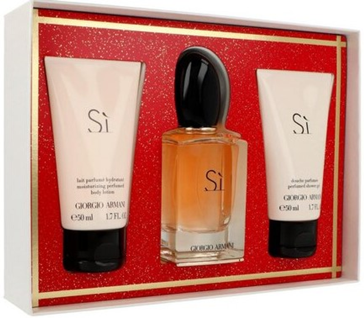 Zestaw damski Giorgio Armani Si Woda perfumowana 50 ml + Żel pod prysznic 50 ml + Balsam do ciała 50 ml (3614274109825) - obraz 3