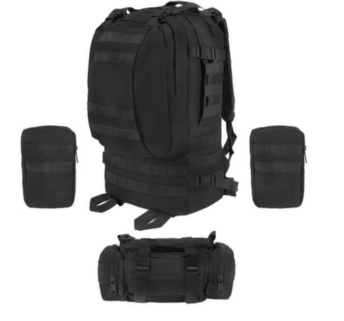 Тактический рюкзак 55L B08 Черный (t9536) - изображение 2