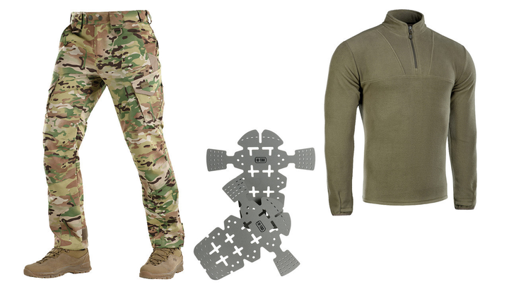 M-tac комплект штани тактичні із вставними наколінниками кофта флісова XL - зображення 1