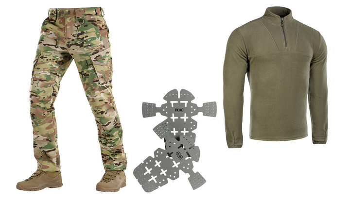 M-tac комплект штани тактичні з вставними колінами кофта флісова XS - зображення 1
