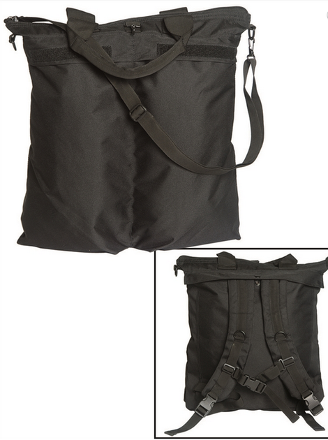 Сумка рюкзак тактическая для шлема и снаряжения Mil-Tec Helmet Bag 2 в 1 черная 13824002- - изображение 1