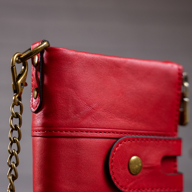 Гаманець жіночий шкіряний для карток Vintage leather-14680 Червоний - зображення 9